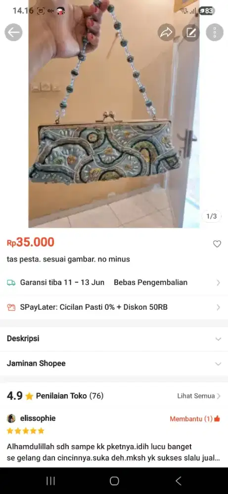 Tas pesta bisa shopee