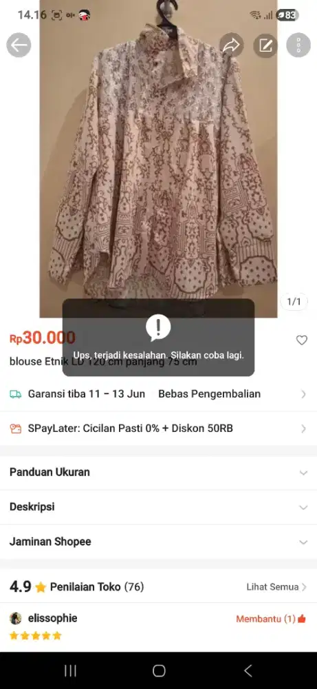 Preloved blouse wanita