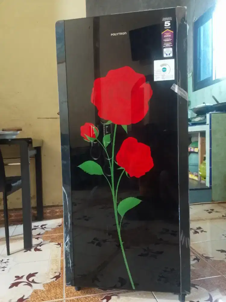 kulkas 1 pintu Polytron pra 18 crx beleza tempered glass