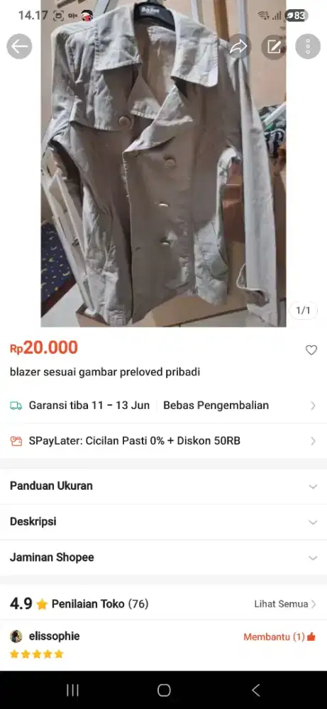 Blazer wanita bisa jumbo