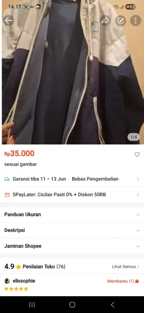 Preloved jaket tebal jumbo