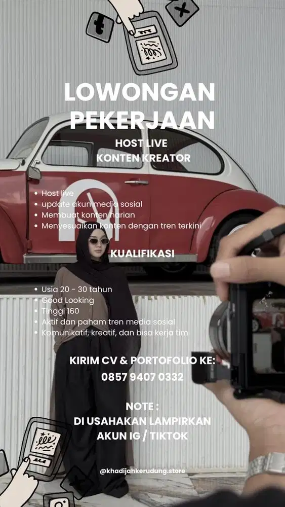 DI CARI HOST LIVE / KONTEN KREATOR