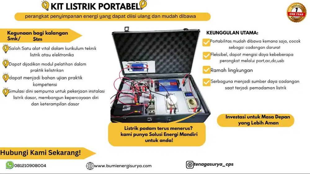 Kit Listrik Portabel mudah dibawa kemana mana