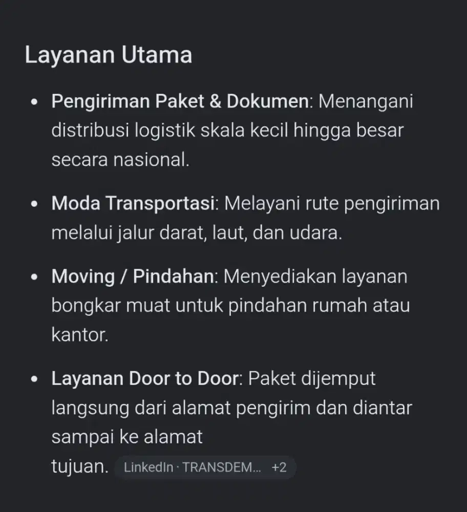 Expedisi Dalam Dan Luar Kota