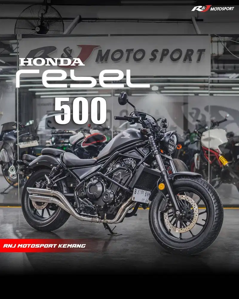 onda Rebel 2019 500cc Km 6.000an warna hitam