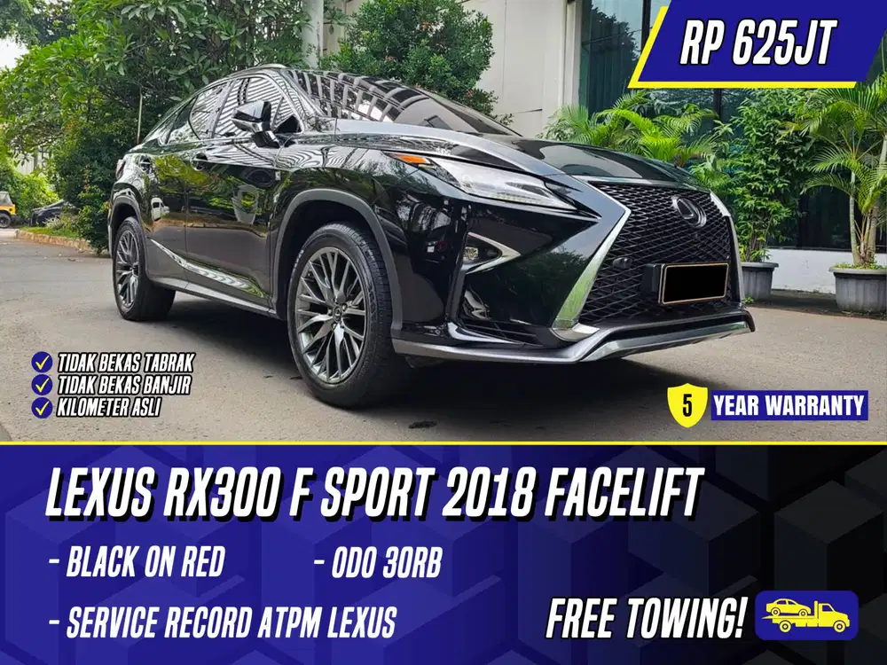 Lexus RX300 F Sport 2018 Facelift Black on Red Hitam RX 300 FSport