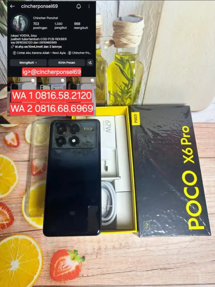 Jual hp mulus POCO X6 PRO 5G 12/512 istimewa fullset original