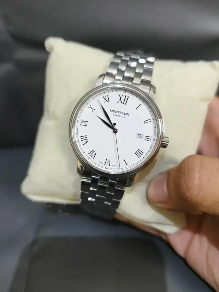 Jam Montblanc Tradition White Dial Roman Index Automatic Original