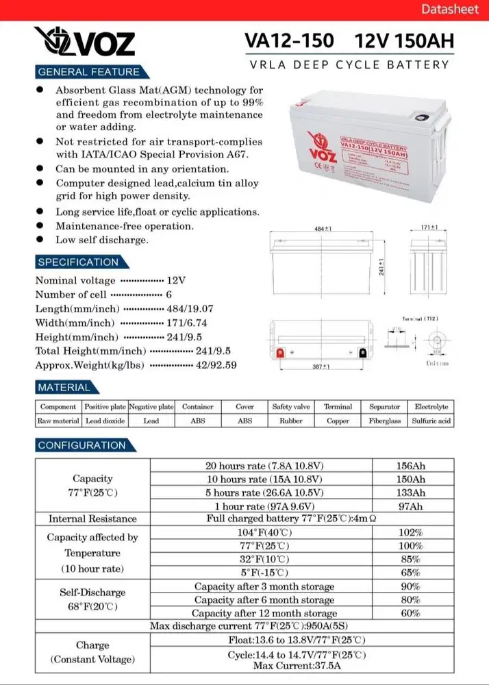 PROMO!! BATTERY AKI KERING VRLA AGM VOZ 12V 150AH