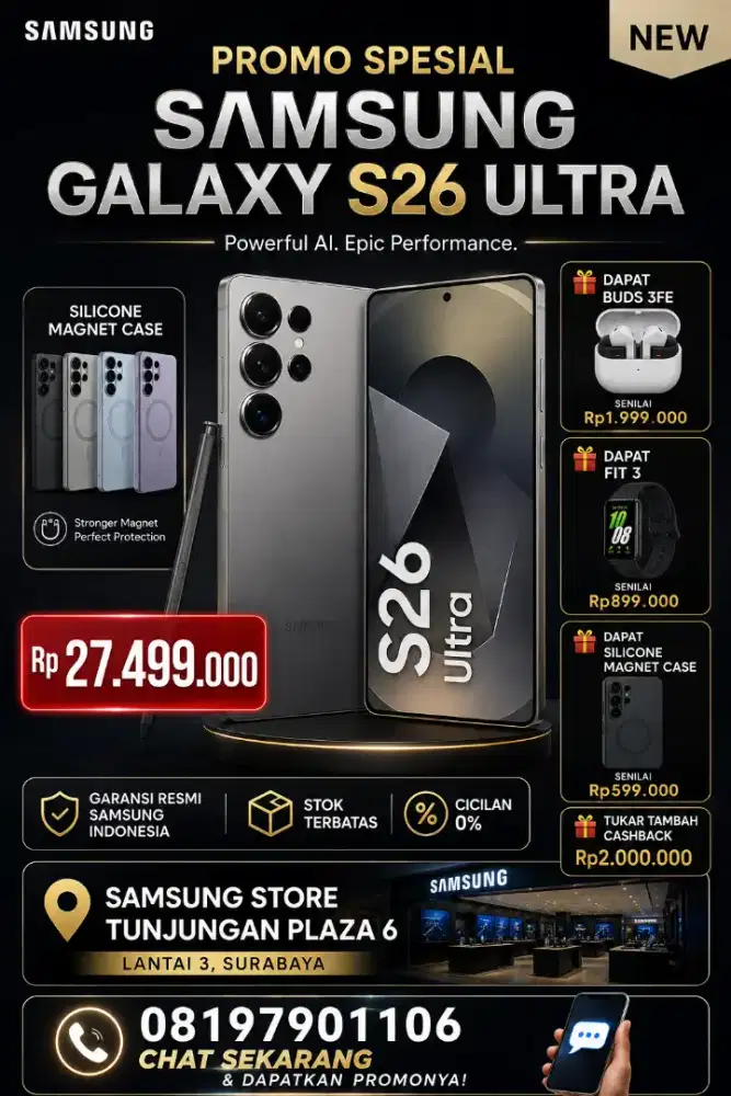 SAMSUNG GALAXY S26 ULTRA POTONGAN 2JT + VOUCHER 3JT