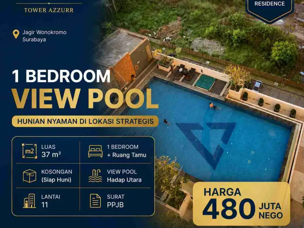 KLASKA RESIDENCE  TERMURAH ‼️ Apartemen 1 Bedroom Ada Ruang Tamu Tengah Kota Surabaya