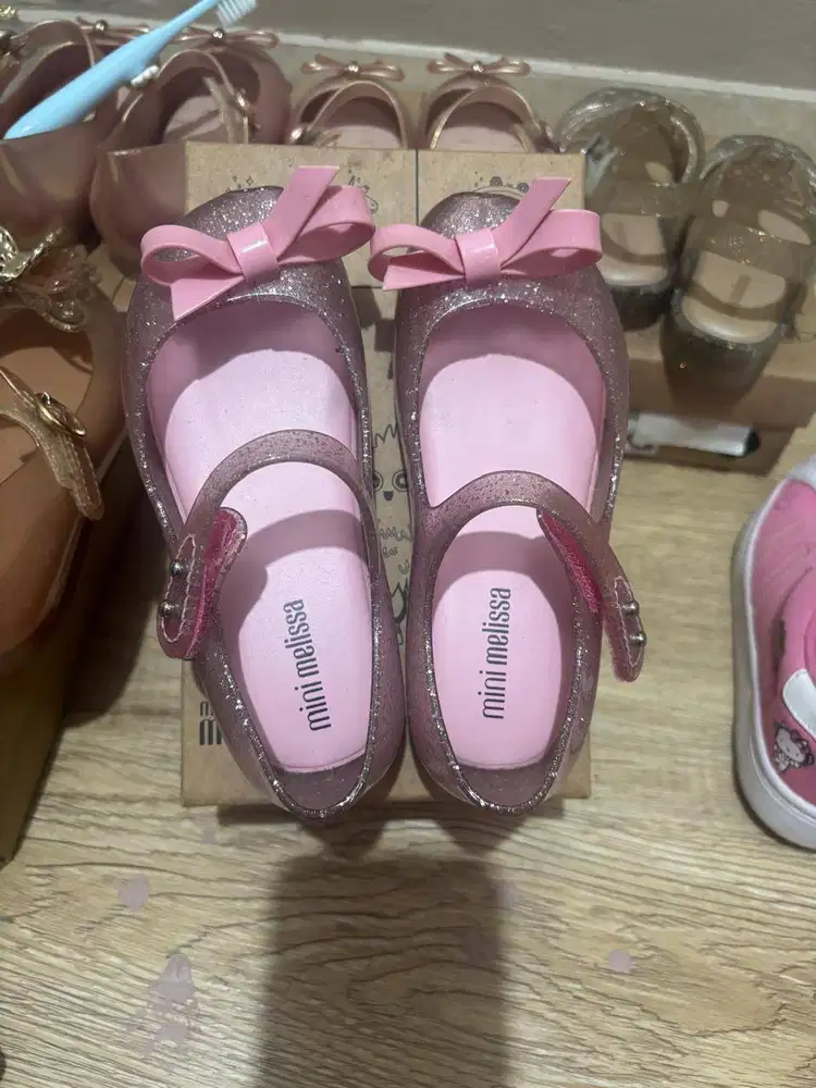 Sepatu Anak Mini Melissa Ultragirl Bow IV Glitter Pink Size EUR 27