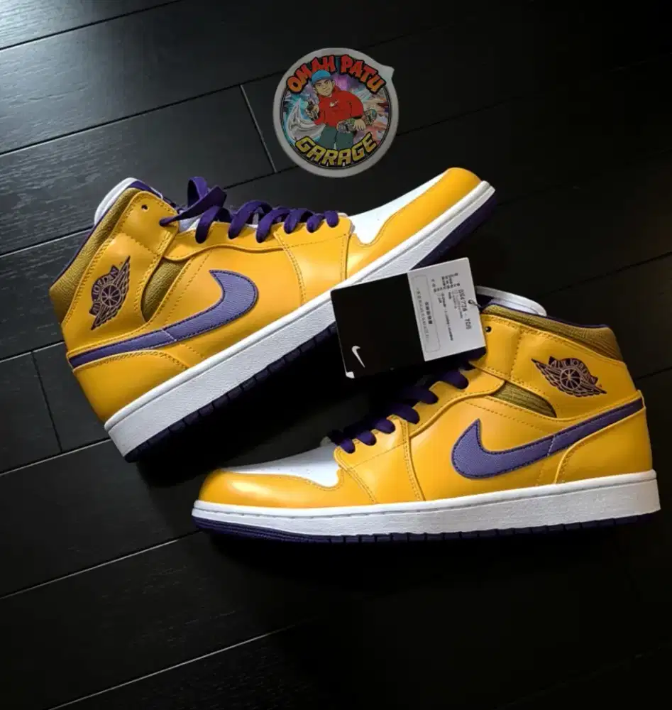 AIR JORDAN 1 RETRO MID LAKERS SIZE 44 BNWB ORIGINAL 100%