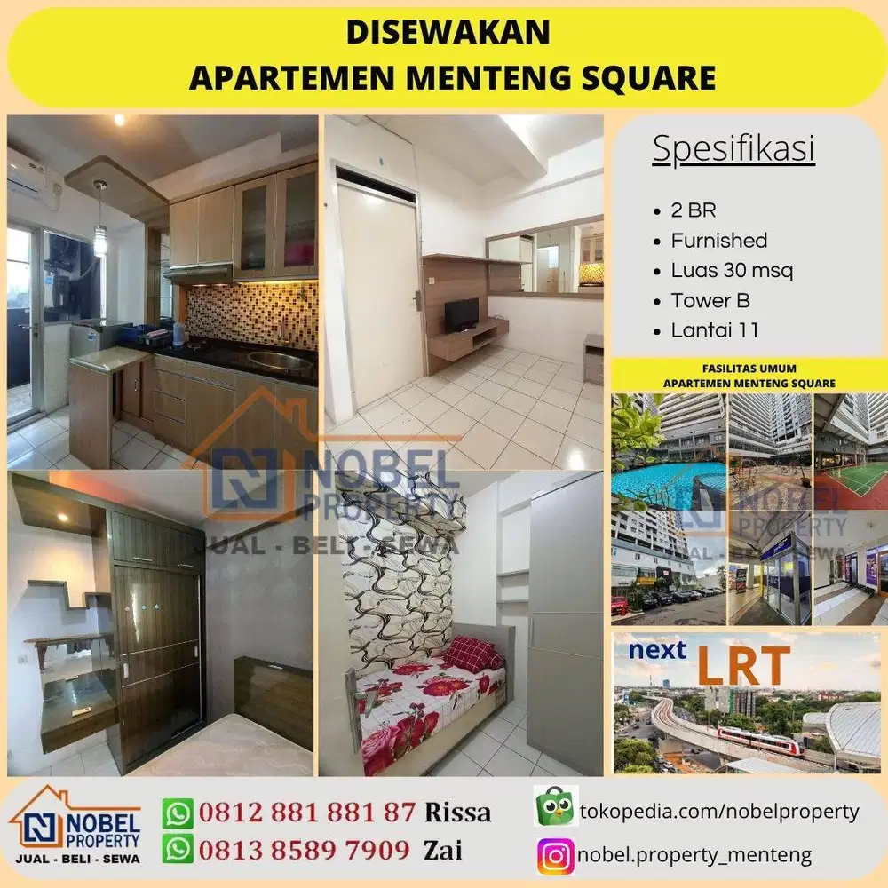 Disewakan Apartemen Menteng Square 2br Furnished Jakarta Pusat