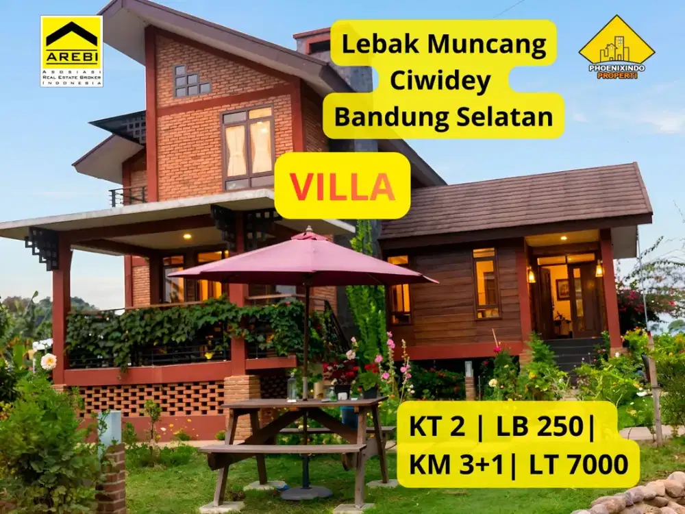 Dijual Villa Private di Lebak Muncang Ciwidey Bandung Selatan LT ±7.000 m² | 2 Lantai Kayu | SHM | Harga 8 Milyar Nego