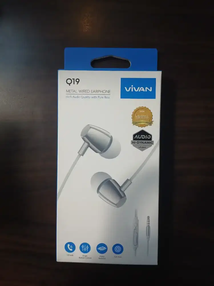 VIVAN Q19 Earphone Mini Jack 3.5mm Full Metal Bass 10mm Mic Headset