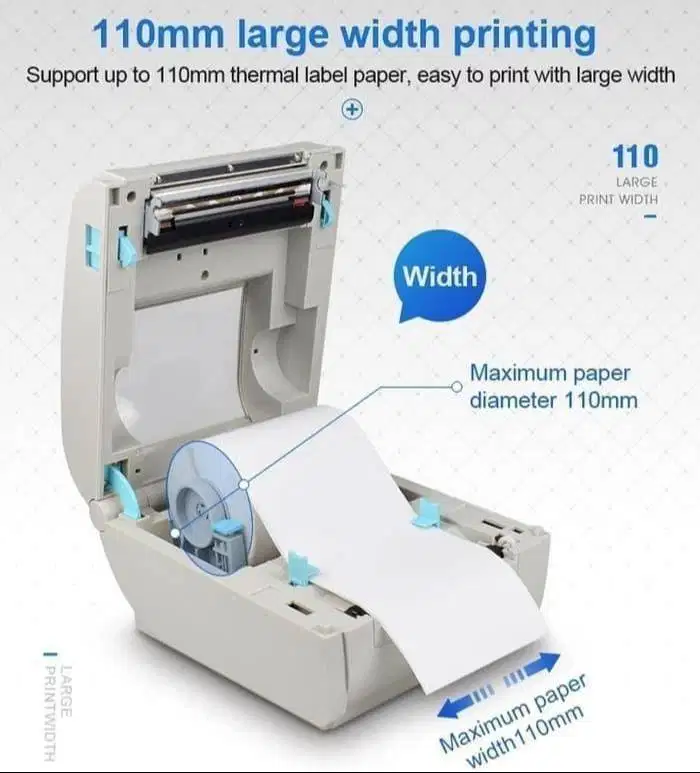 printer stiker label thermal bluetooth 100mm merk VIn solusindo white