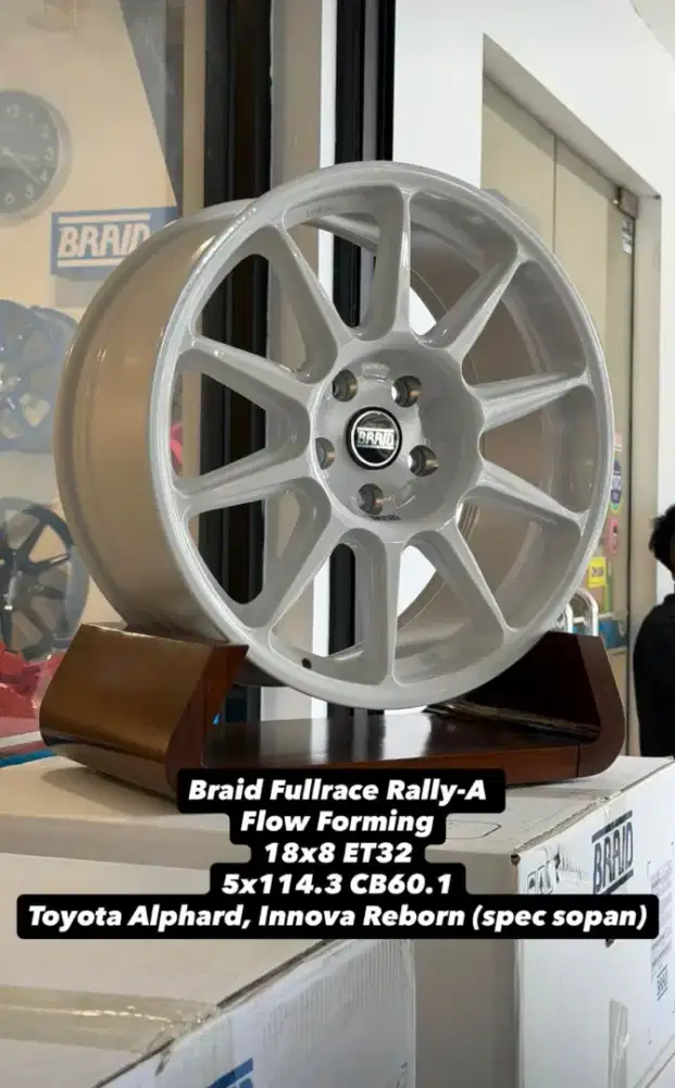 Velg BRAID Original Fullrace Rally A R18x8 ET 32 CB 60.1 Toyota