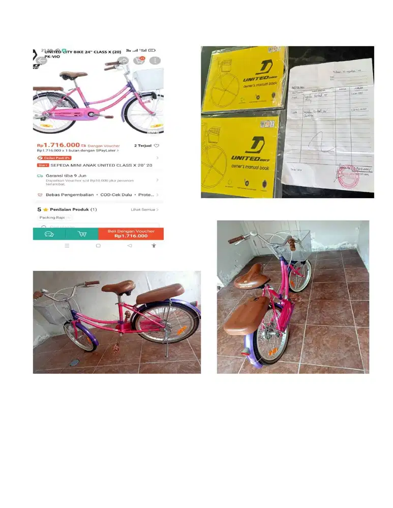 SEPEDA ANAK CEWEK UNITE CLASSX 20 INCHI