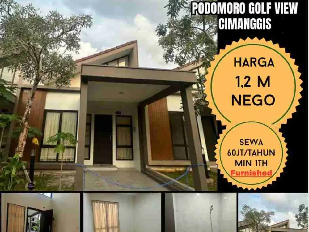 Rumah Sewa Bonus Furnished di Podomoro Golf View Cimanggis