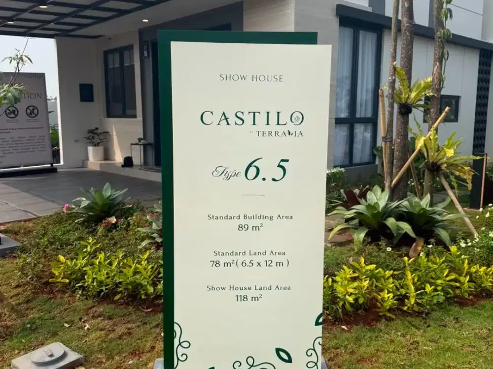 Rumah 2 Milyar Type 6,5X12 Free DP Castilo At Terravia BSD City