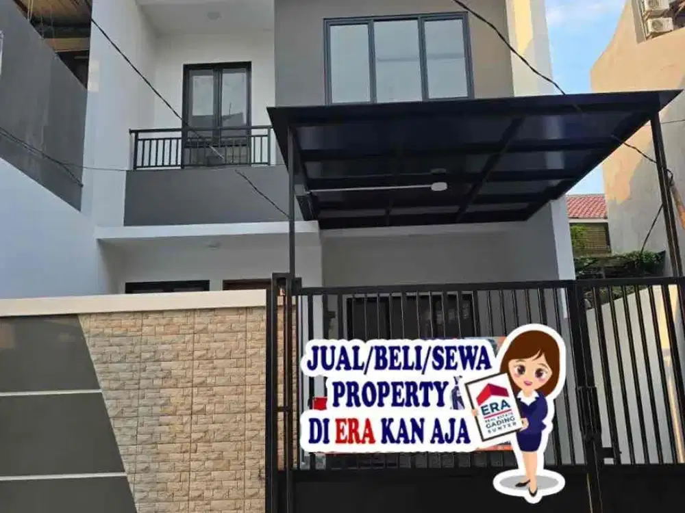 murah! dijual cepat rumah baru minimalis 2 lantai gading griya residences