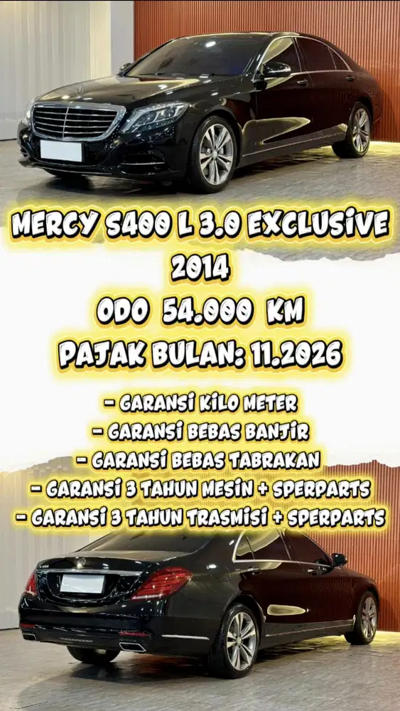[ ODO 54.000 KM ] MERCY S400 L EXCLUSIVE 3.0 AT 2014 FULL RECORD