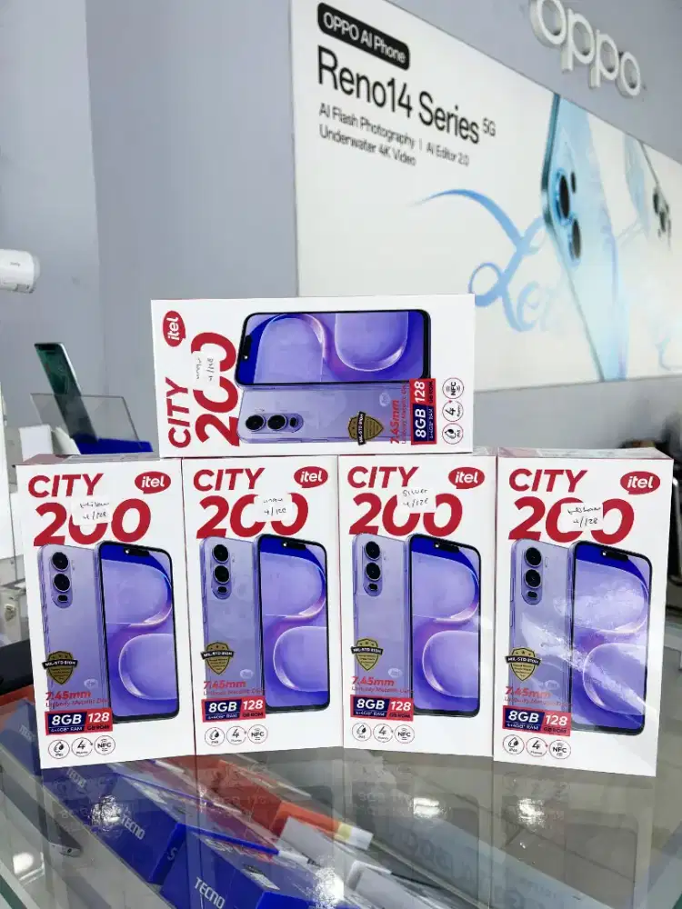 Itel City 200 4+4/128gb baru spesial promo