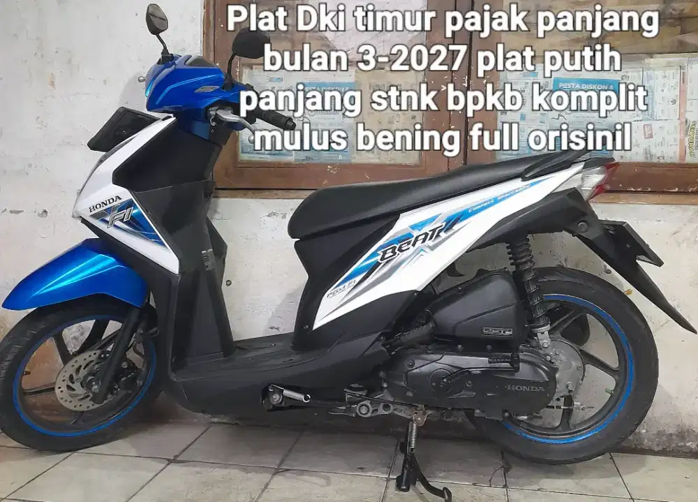 Honda beat f1 2016 stater halus cw asli biru putih B dki timur pjk pjg