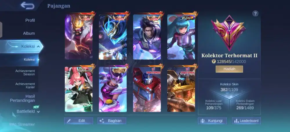 Jual Murah Akun Mobile Legend Semi Sultan ( All Unbind )