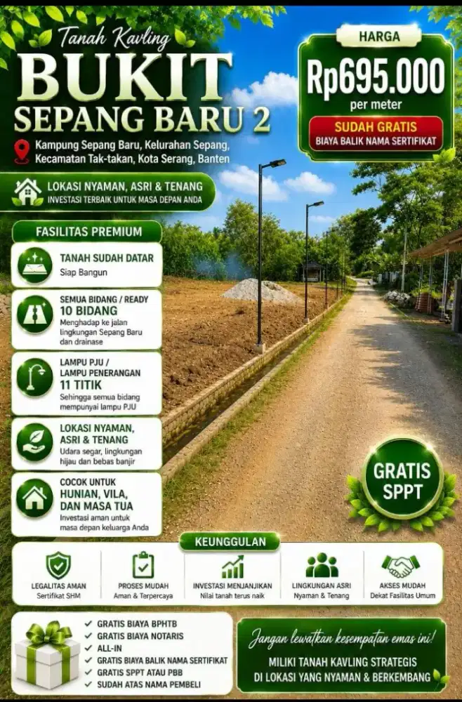 JUAL TANAH KAVLING MURAH SEPANG, KOTA SERANG