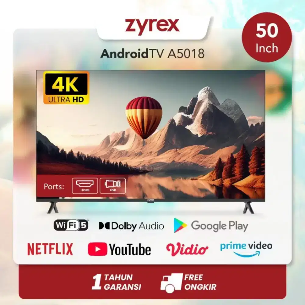 JUAL TV ZYREX smart tv 50inch A5018 4K UHD Brand new in box