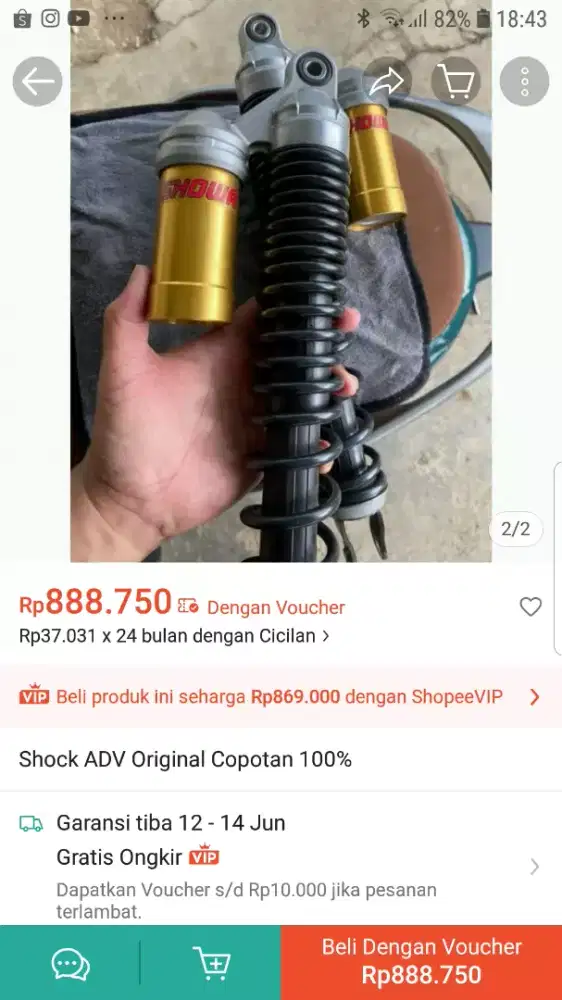Jual Shock breaker Belakang HONDA ADV 160 SATU PASANG