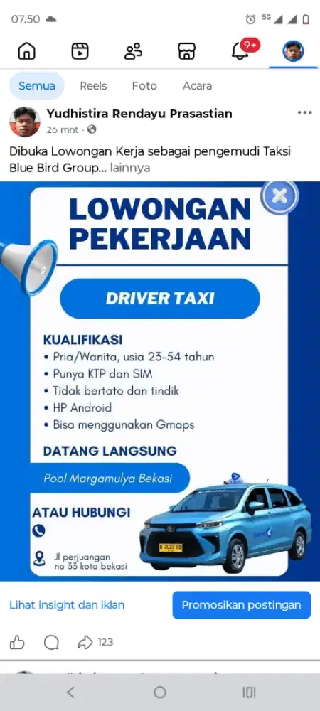 Lowongan kerja driver