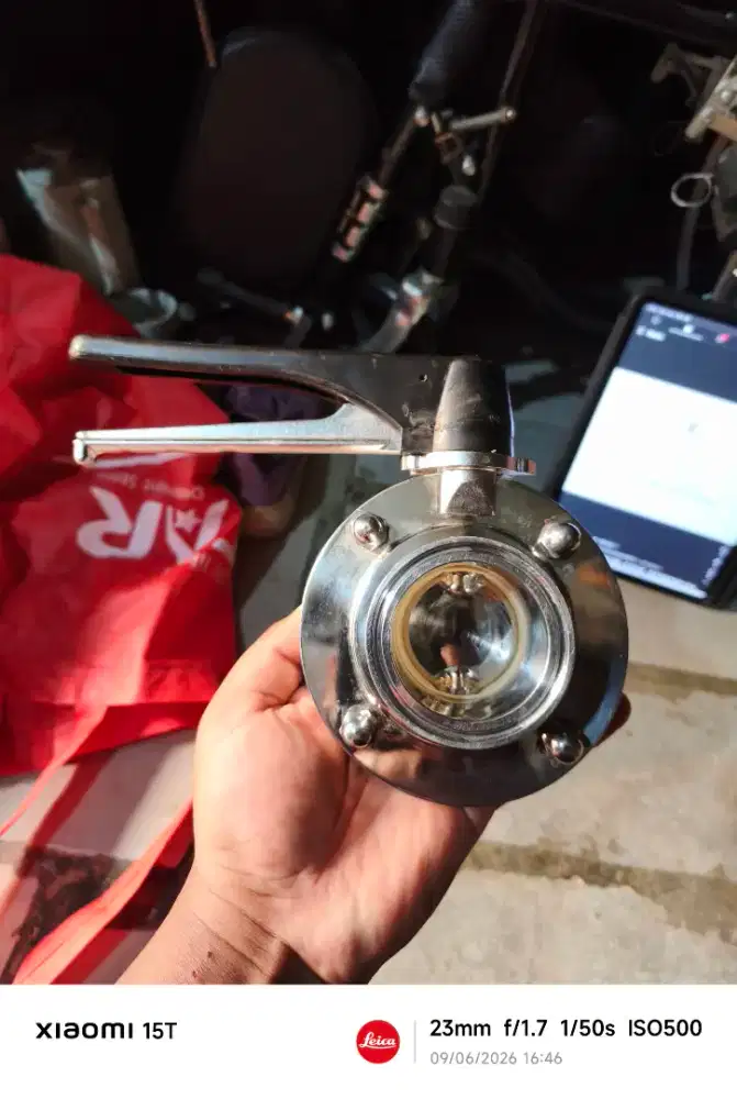 BUTTERFLY VALVE SANITARY 1½ 1,5 INCH STAINLESS SEKEN LIKE NEW