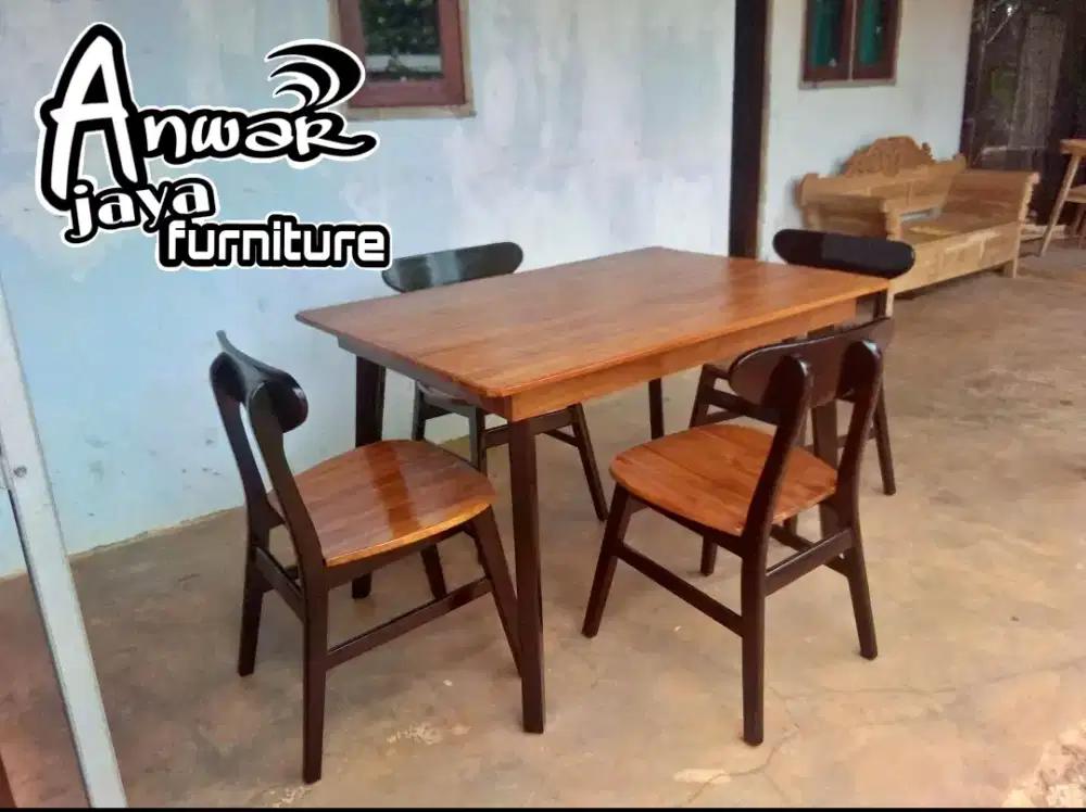 Meja makan cafe ropan full kayu jati