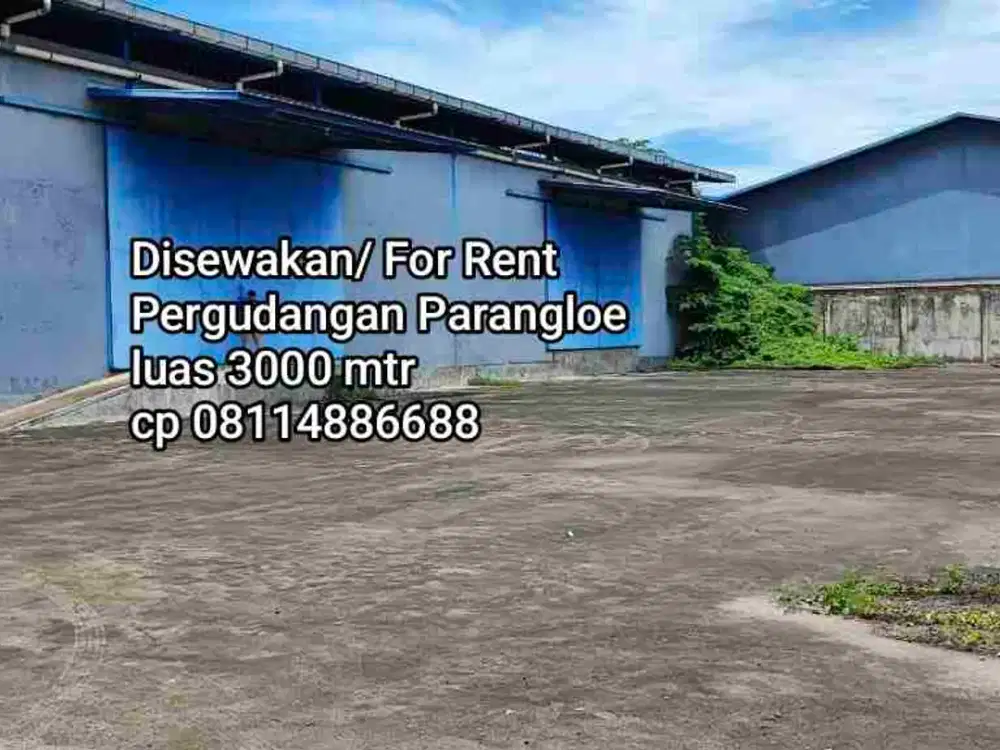 Gudang Sewa Parangloe Makassar 3000 mtr