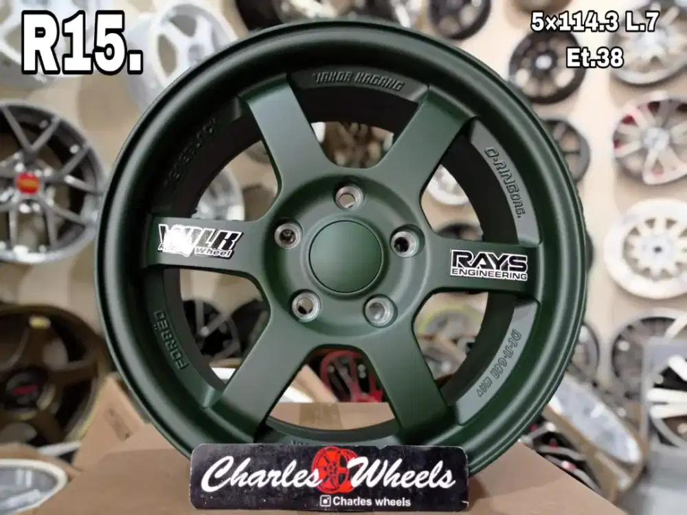 VELG TE37 R15 HIJAU ARMY