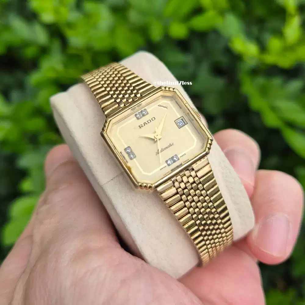 Jam tangan Rado automatic 17 jewels swiss made with diamond dial
