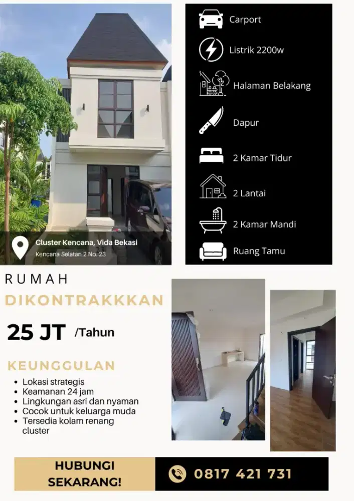 Rumah Baru Vida Bekasi - Cluster Kencana