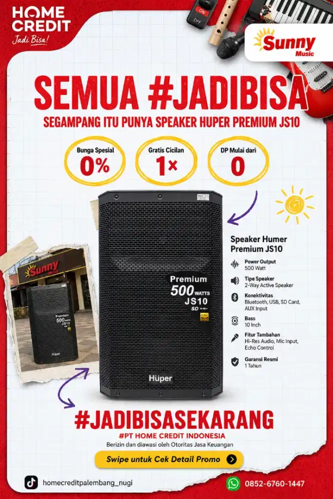 PROMO KREDIT SPEAKER HUPER PREMIUM JS10 TERMURAH SEKOTA PALEMBANG