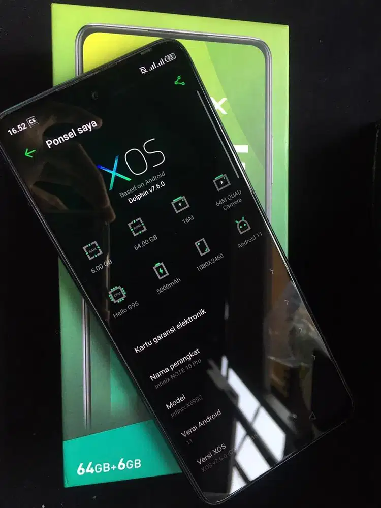 Infinix note 10 pro nfc ram 6/64gb
