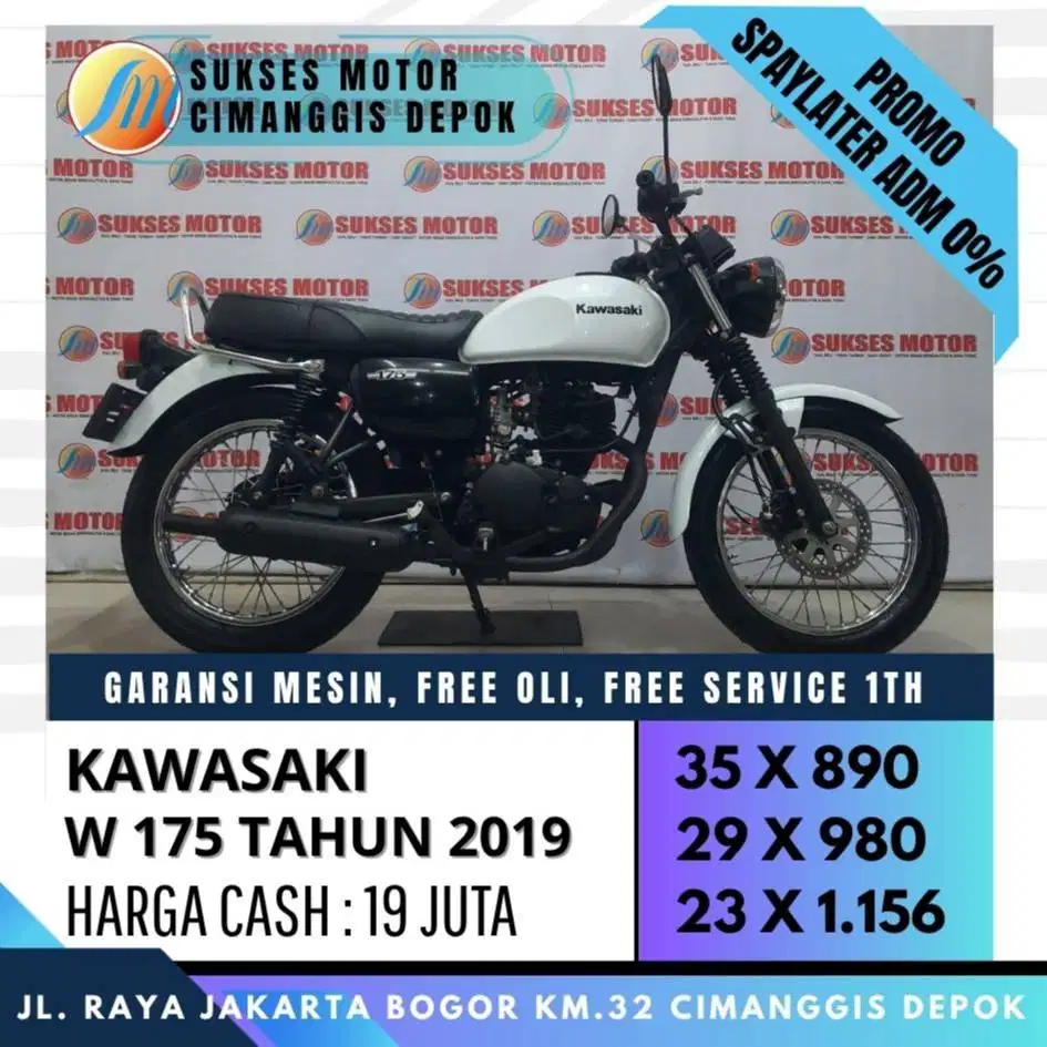 KAWASAKI W175 TAHUN 2019 CASH KREDIT CC PAYLATER [SUKSES MOTOR]