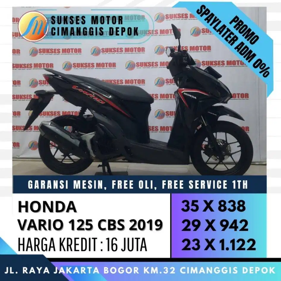 VARIO 125 CBS 2019 CASH KREDIT CC PAYLATER [SUKSES MOTOR]