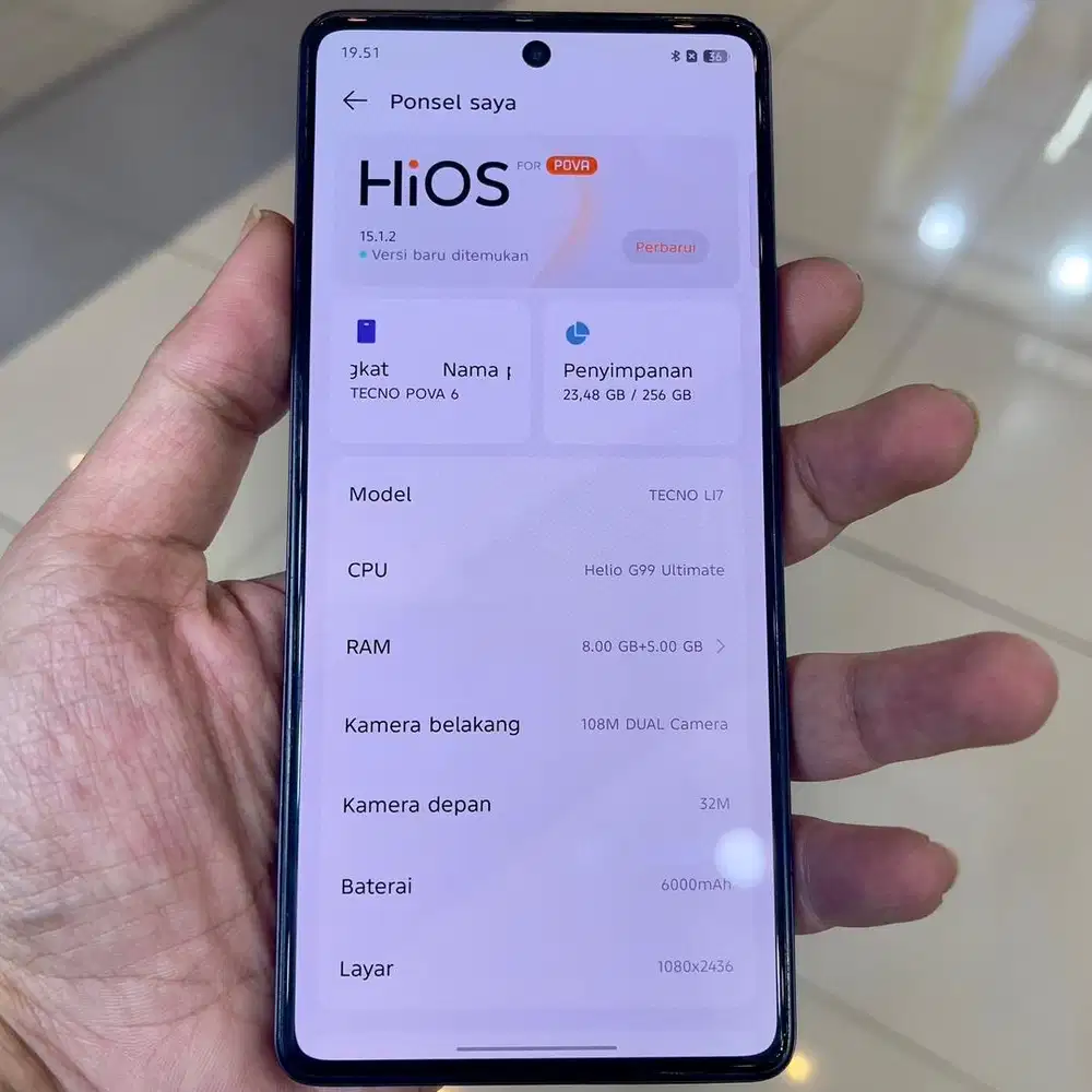 Tecno pova 6 ram 8 / 256 resmi hp dus aja