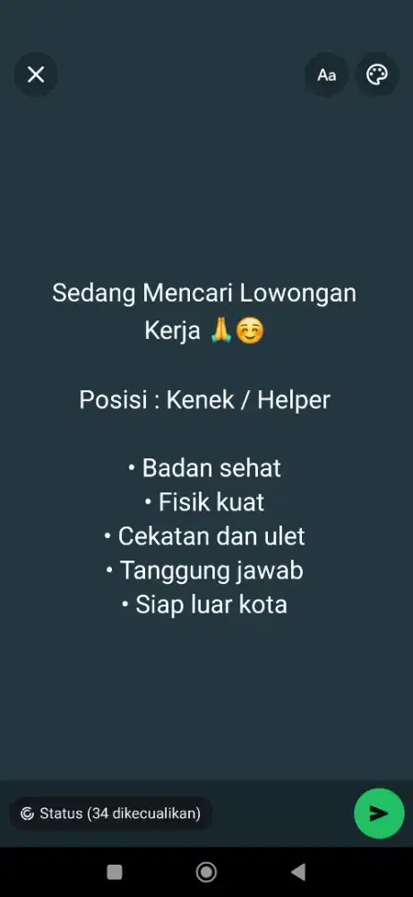 Mencari pekerjaan Kenek