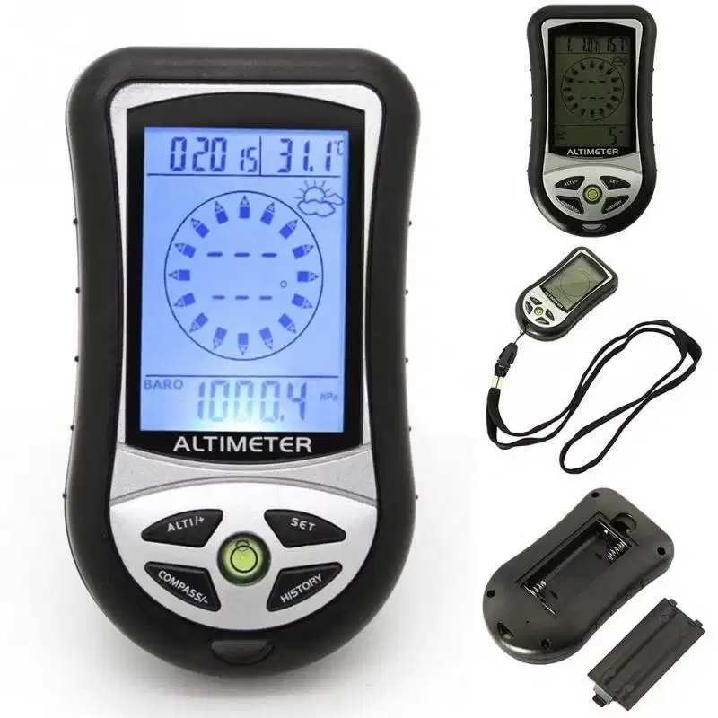 Digital 8in1 Altimeter dengan Baterai Barometer Compass Thermometer