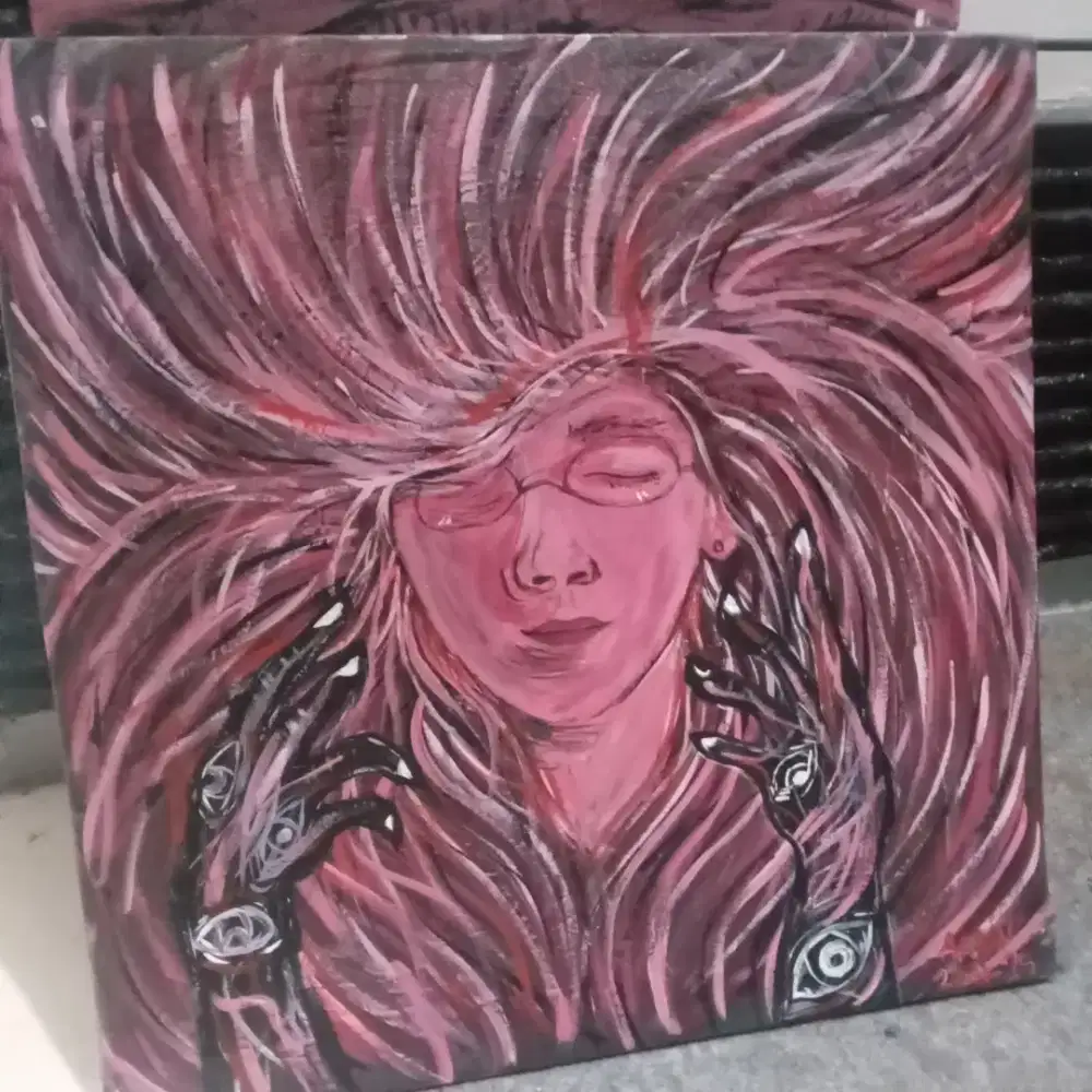 Lukisan wajah ukuran 50x50cm