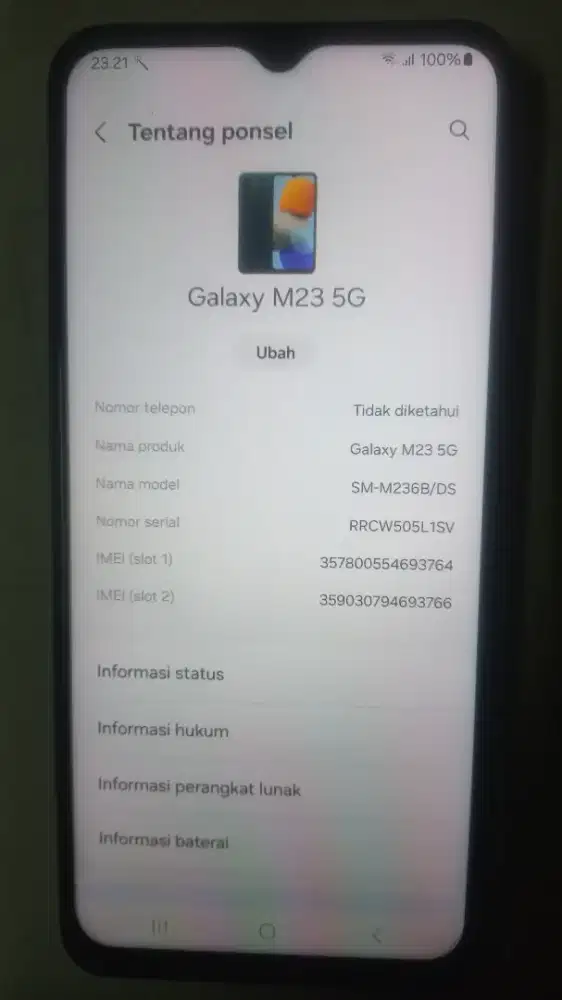 Jual HP samaung m23 5g