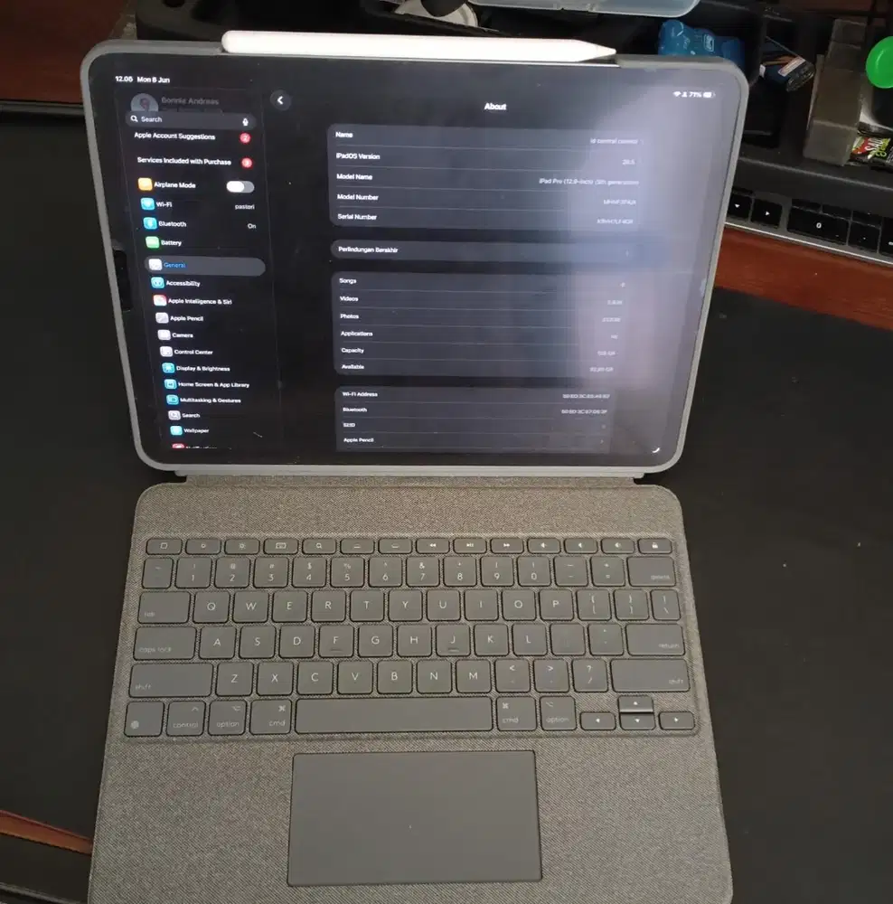 paket ipad pro M1 12,9” ibox 128gb wifi apple pencil keyboard logitech